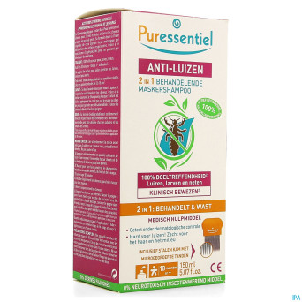 Puressentiel a/poux sh traitant 2en1 150ml+peigne