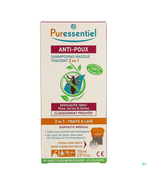 Puressentiel a/poux sh traitant 2en1 150ml+peigne