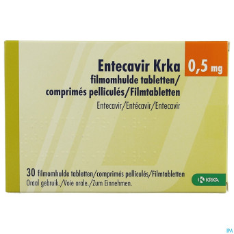 Entecavir krka 0,50mg comp pell  30 x 0,50mg