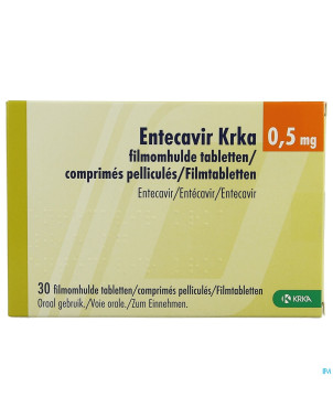 Entecavir krka 0,50mg comp pell  30 x 0,50mg