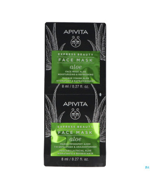 Apivita exp.beauty facemask aloe moist&refr. 2x8ml