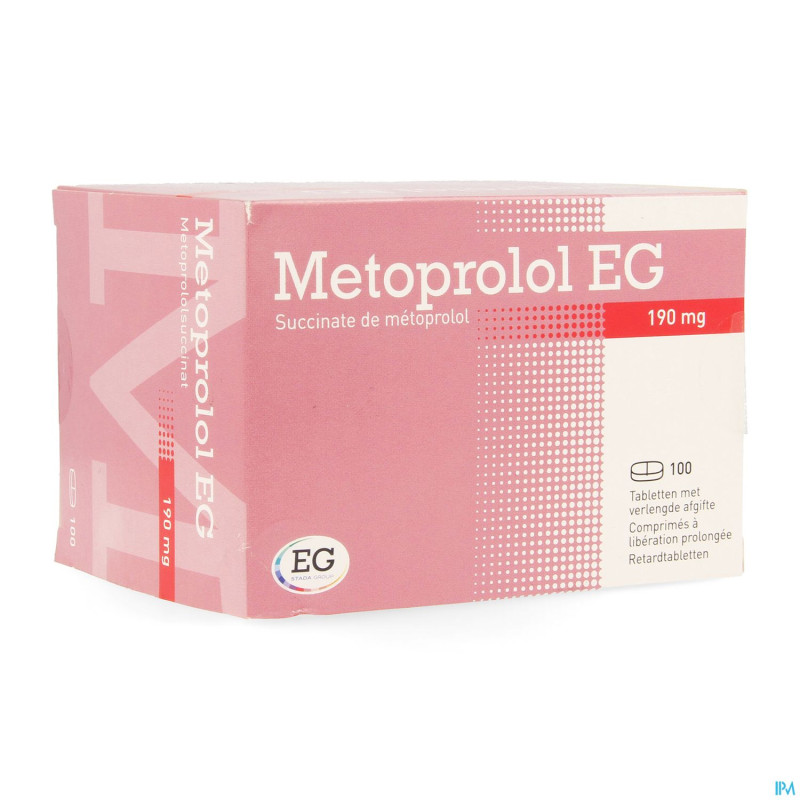 Metoprolol eg 190mg lib.prolongee comp 100