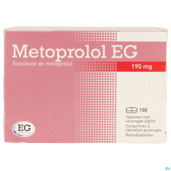 Metoprolol eg 190mg lib.prolongee comp 100