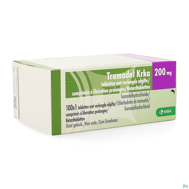Tramadol krka 200mg lib.prolongee comp 100 x 200mg
