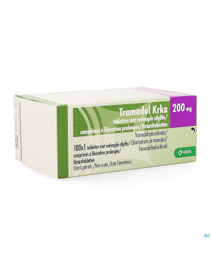 Tramadol krka 200mg lib.prolongee comp 100 x 200mg