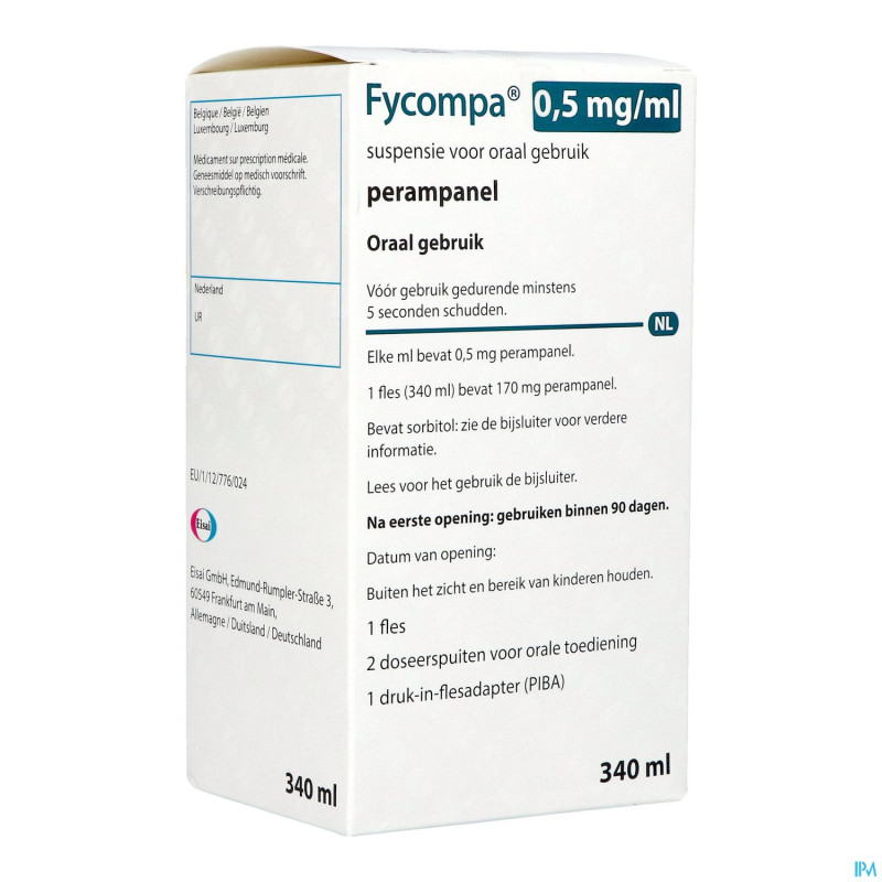 Fycompa 0,5mg/ml susp buvable fl 340ml