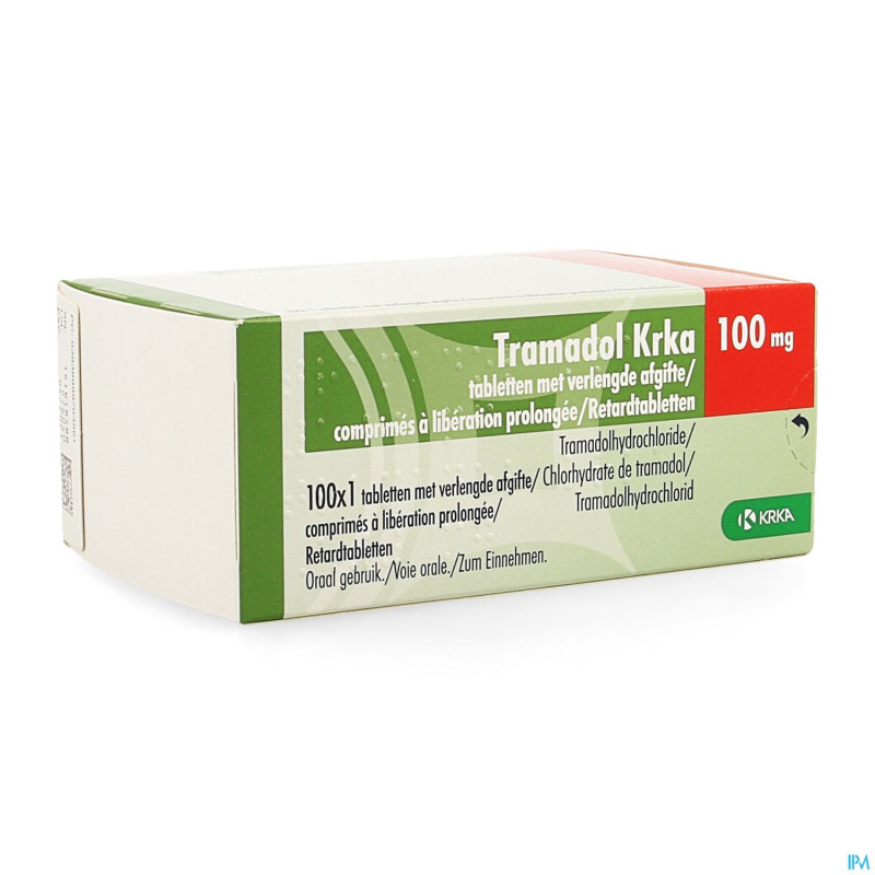 Tramadol krka 100mg lib.prolongee comp 100 x 100mg