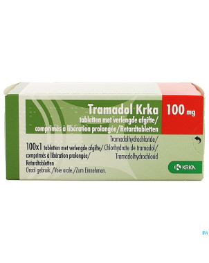 Tramadol krka 100mg lib.prolongee comp 100 x 100mg