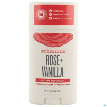 Schmidt's stick rose & vanilla 75g