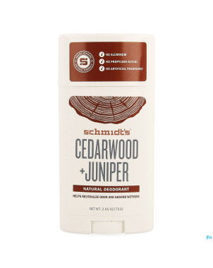 Schmidt's stick cedarwood & juniper 75g