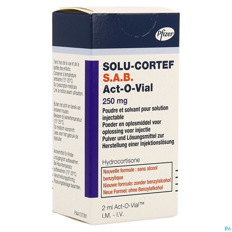 Solu-cortef sab actovial 250mg pdr+solv sol inj 1