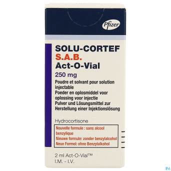 Solu-cortef sab actovial 250mg pdr+solv sol inj 1