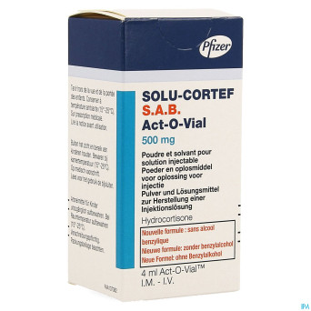 Solu-cortef sab actovial 500mg pdr+solv sol inj 1