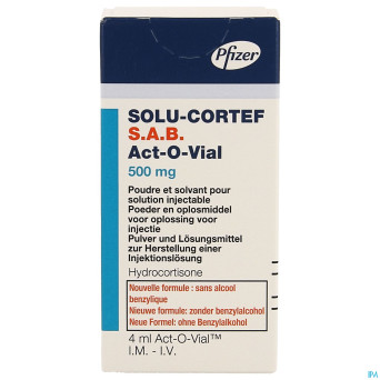 Solu-cortef sab actovial 500mg pdr+solv sol inj 1