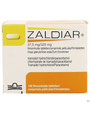 Zaldiar 37,5mg/325mg pi pharma comp pell 100 pip