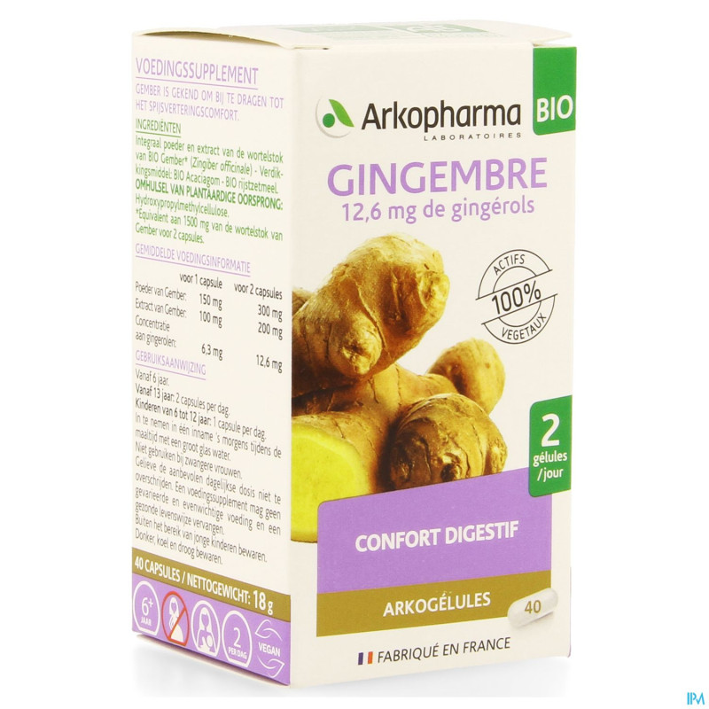 Arkogelules gingembre bio    caps  40