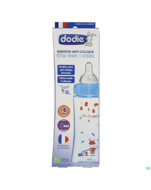 Dodie biberon initiation+ bleu pompier    330ml