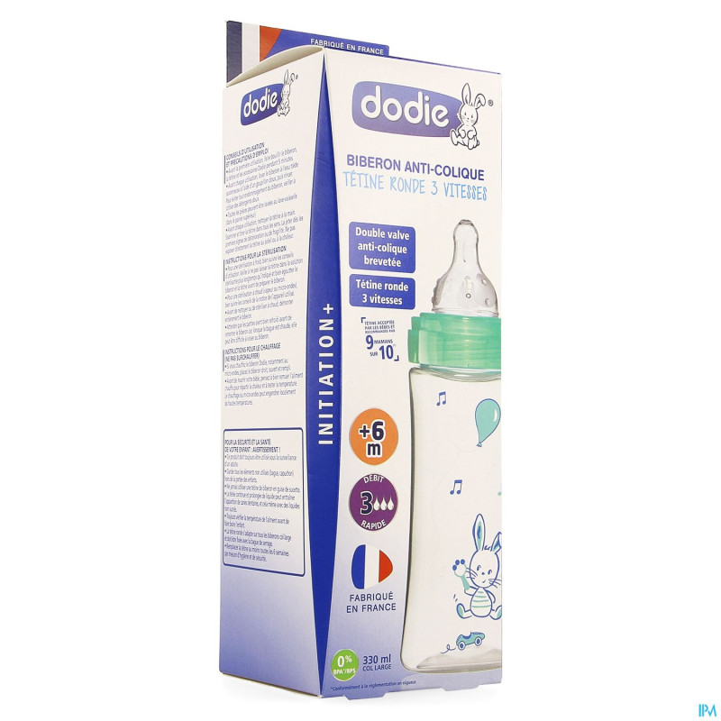 Dodie biberon initiation+ vert valentin    330ml