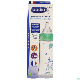 Dodie biberon initiation+ vert valentin    330ml