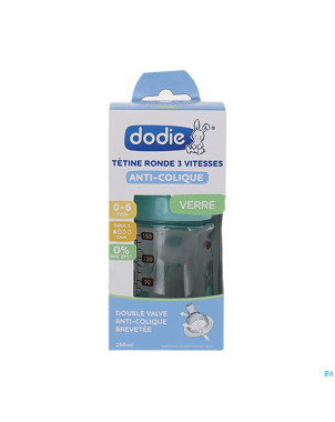Dodie biberon verre initiation+ vert oiseaux 150ml