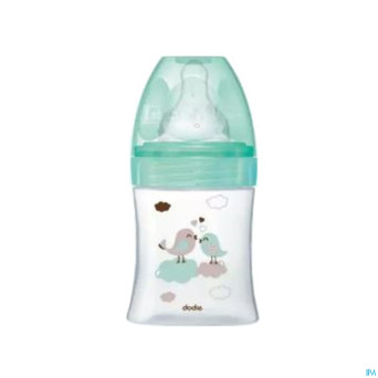 Dodie biberon verre initiation+ vert oiseaux 150ml