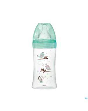 Dodie biberon verre initiation+ vert oiseaux 270ml