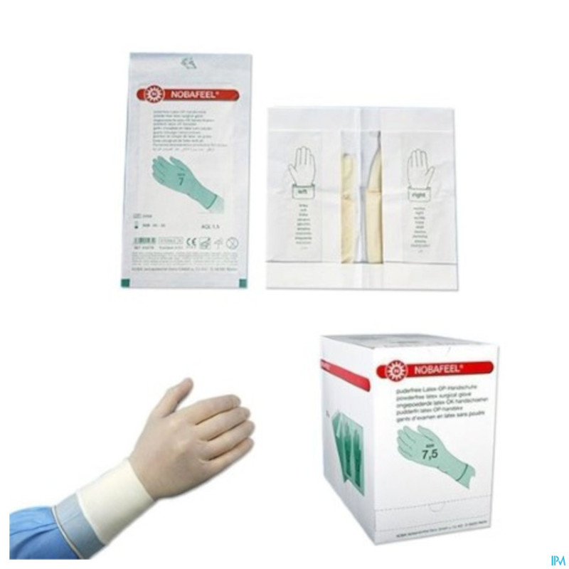 Nobafeel gants latex sans poudre sterile 7