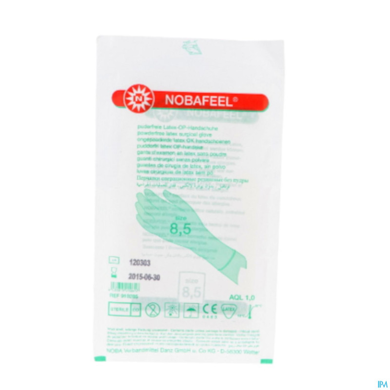 Nobafeel gants latex sans poudre sterile 8.5