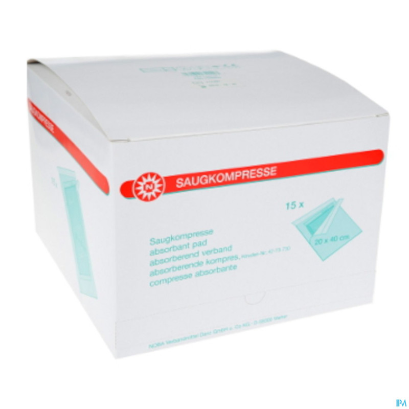 Noba compresse absorb. sterile 20 x 40cm 15
