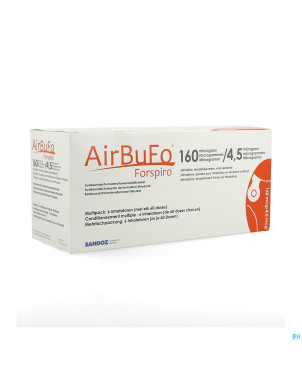 Airbufo forspiro 160mcg/4,5mcg inhal. 6 x 60dose
