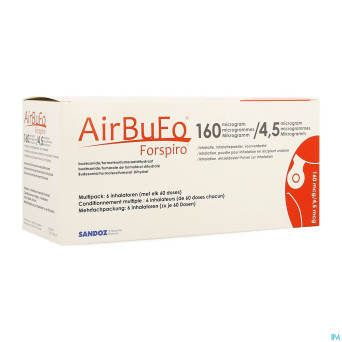 Airbufo forspiro 160mcg/4,5mcg inhal. 6 x 60dose