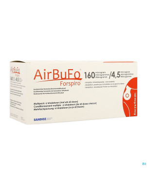 Airbufo forspiro 160mcg/4,5mcg inhal. 6 x 60dose