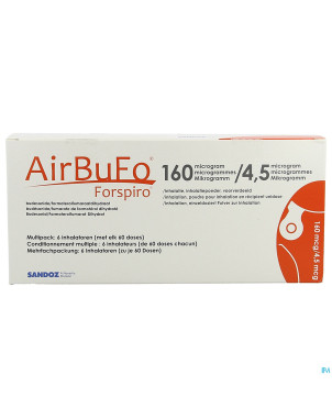 Airbufo forspiro 160mcg/4,5mcg inhal. 6 x 60dose