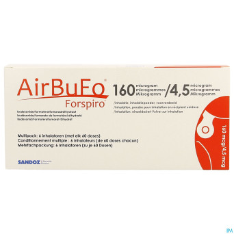 Airbufo forspiro 160mcg/4,5mcg inhal. 6 x 60dose