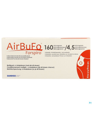 Airbufo forspiro 160mcg/4,5mcg inhal. 6 x 60dose