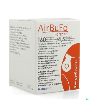 Airbufo forspiro 160mcg/4,5mcg inhal. 2 x 60dose
