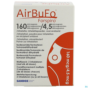Airbufo forspiro 160mcg/4,5mcg inhal. 2 x 60dose