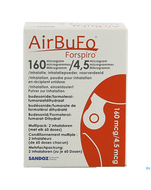 Airbufo forspiro 160mcg/4,5mcg inhal. 2 x 60dose