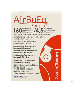 Airbufo forspiro 160mcg/4,5mcg inhal. 2 x 60dose