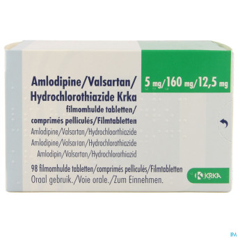 Amlodipine valsar.hydrochloro.krka 5/160/12,5mg 98