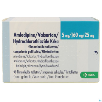 Amlodipine valsar.hydrochloro.krka 5/160/25,0mg 98