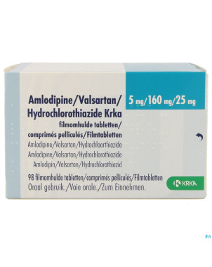 Amlodipine valsar.hydrochloro.krka 5/160/25,0mg 98