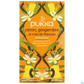 Pukka lemon ginger manuka honey bio sach. 20