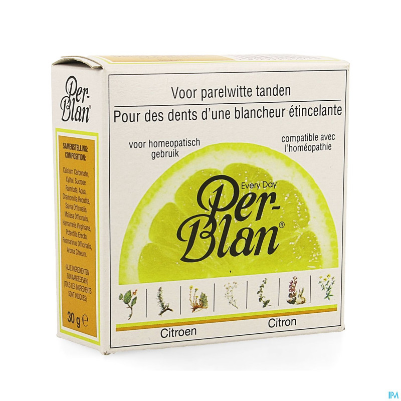 Perblan poudre dentifrice citron 30g