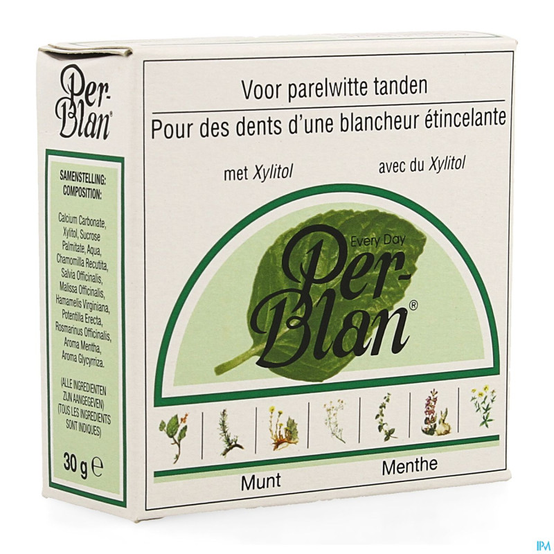 Perblan poudre dentifrice menthe 30g