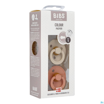 Bibs 1 sucette duo vanilla peach