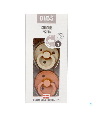 Bibs 1 sucette duo vanilla peach
