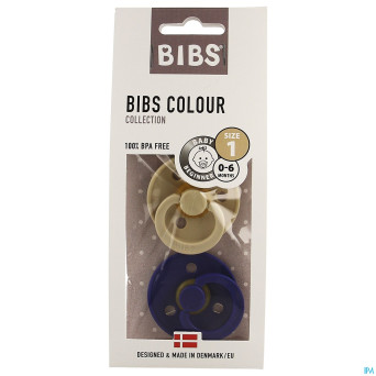 Bibs 1 sucette duo navy vanilla