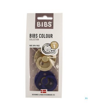 Bibs 1 sucette duo navy vanilla