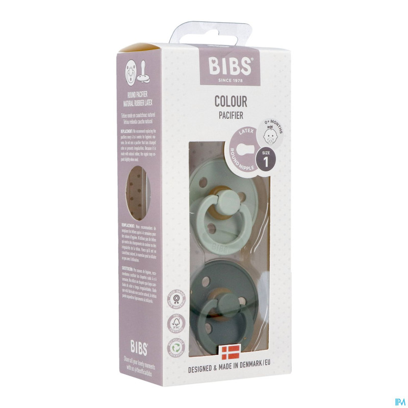 Bibs 1 sucette duo sage hunter green